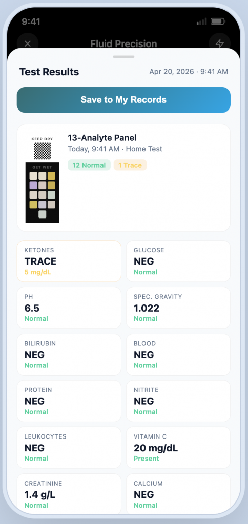 Oria app screen showing personalised health insights